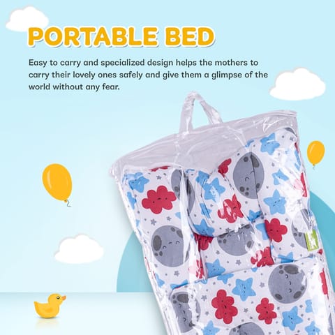 Baybee Polyester Little Max 3 in 1 Baby's Cotton Bed, Cum Carry Bed Printed Baby Sleeping Bag, Baby Bed-Infant Portable Bassinet-Nest for Co-Sleeping Baby Bedding for New Born 0-12 Months Old (Red)