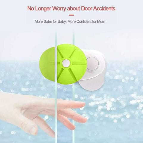 BAYBEE Baby Safety Products Door Stopper for Child Proofing Products-Kids Protector Gate Lock for Babies- Infant Finger Pinch Corner Guard Locks Pack of 4 (Green)