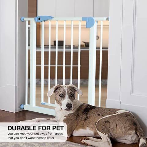 Baybee Auto Close Baby Safety Gate, Extra Tall Baby Fence Barrier Dog Gate with Easy Walk-Thru Child Gate | Baby Gate for House, Stairs, Doorways | Safety Gate for Baby Kids Dogs