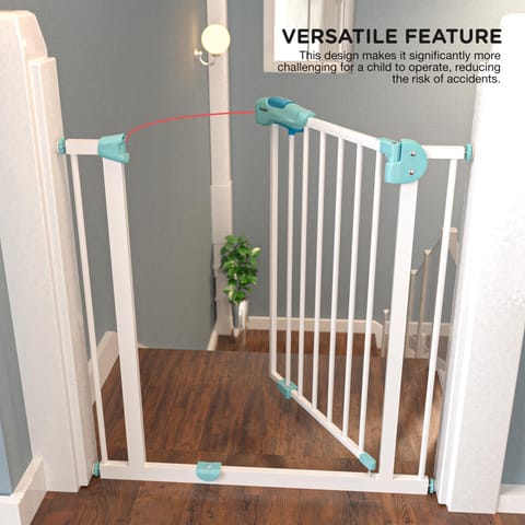 Baybee Auto Close Baby Safety Gate, Durable Staircase Kids Safety Baby Fence Dog Gate Barrier with Easy Walk Child Gate | Baby Gate for Home, Doorways, Stairs | Safety Gate for Kids (Green+10Cm)