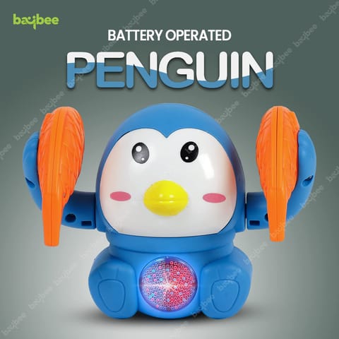 Baybee Tumbling Penguin Musical Toys for Baby Kids, Crawling Toys with 360°Spinning & Rolling, Music, Light, Sensor Control | Dancing Penguin Sound Toy | Tumbling Penguin Baby Toys 6-12 Months Boy Girl