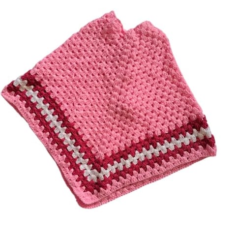 Nani dadi creation,Handmade Pink Crochet Poncho for Girls | 2-5 Years