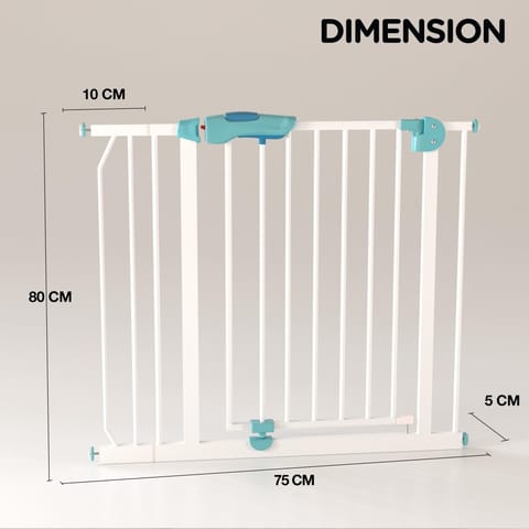 Baybee Auto Close Baby Safety Gate, Durable Staircase Kids Safety Baby Fence Dog Gate Barrier with Easy Walk Child Gate | Baby Gate for Home, Doorways, Stairs | Safety Gate for Kids (Green+10Cm)