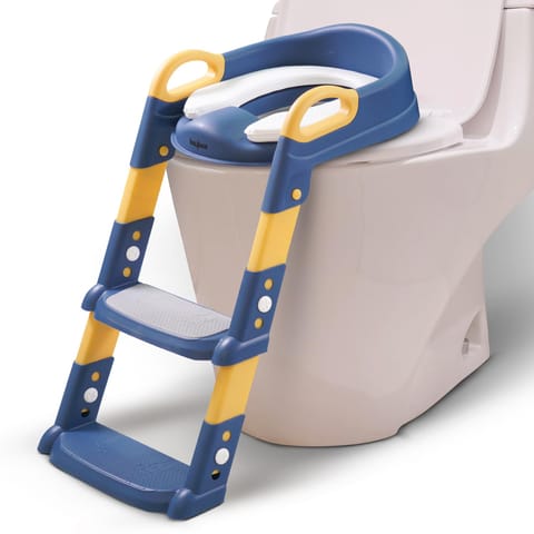 Baybee Aura Western Potty Training Cushioned Seat With Steps & Easy Grip Handle - Yellow