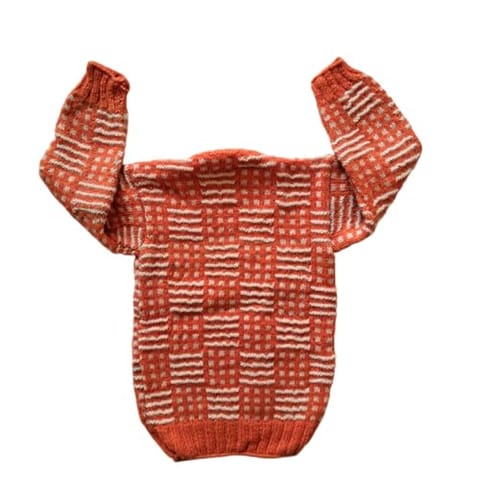 Nani dadi creation Handknitted Orange Sweater for Unisex Kids | 4-5 Years  | Winter Wear