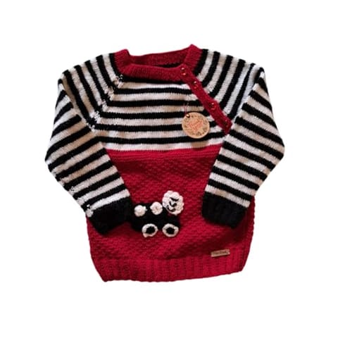 Nani dadi creation Multicolor Handknitted Sweater for 3-Year-Olds | Unisex | Soft Wool |