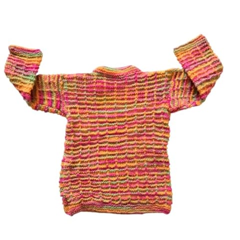 Nani dadi creation Multicolor Woolen Set for 4-Year-Olds | Unisex Sweater with Cap and Boots | Handknitted |