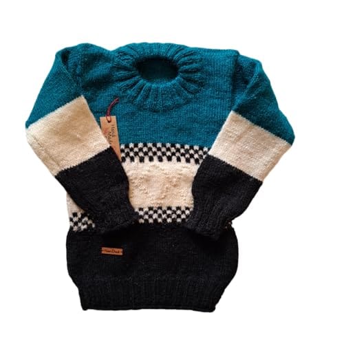 Nani dadi creation 3-4 year round neck. Handmade sweater in multi color