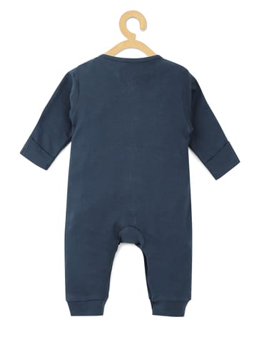 Chayim Cotton Full Sleeve Sleepsuit With Cartton Placement  Printed- Navy Blue