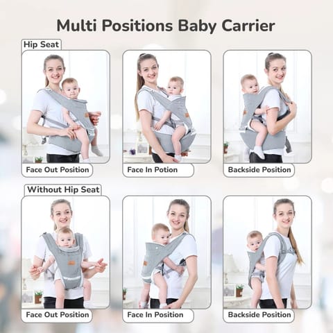 R for Rabbit Upsy Daisy Ergo 8-In-1 Hip Seat Baby Carrier Light grey