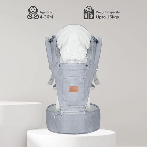 R for Rabbit Upsy Daisy Ergo 8-In-1 Hip Seat Baby Carrier Light grey