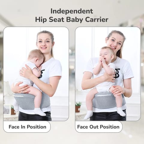 R for Rabbit Upsy Daisy Ergo 8-In-1 Hip Seat Baby Carrier Light grey