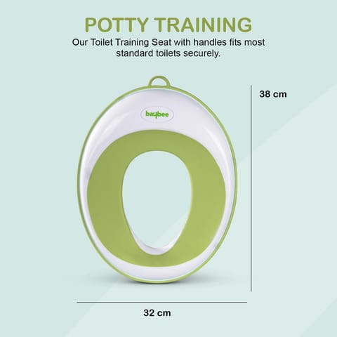 Baybee Baby Potty Training Seat for Kids, Western Toilet Potty Ring with Soft cushion seat with Handle, Fits Round & Oval Toilets, Non Slip with Splash Guard Potty Seat (Bliss Green)