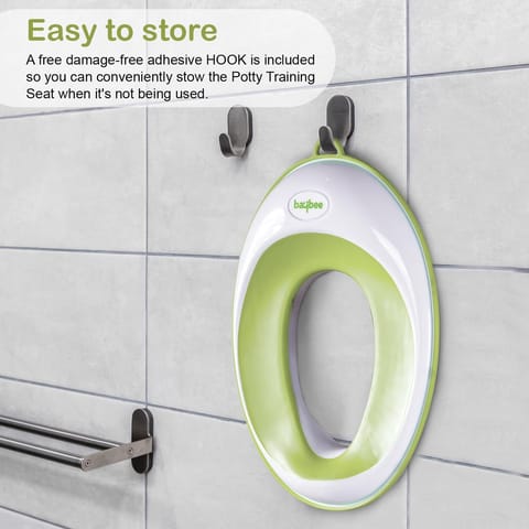 Baybee Baby Potty Training Seat for Kids, Western Toilet Potty Ring with Soft cushion seat with Handle, Fits Round & Oval Toilets, Non Slip with Splash Guard Potty Seat (Bliss Green)