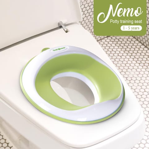 Baybee Baby Potty Training Seat for Kids, Western Toilet Potty Ring with Soft cushion seat with Handle, Fits Round & Oval Toilets, Non Slip with Splash Guard Potty Seat (Bliss Green)