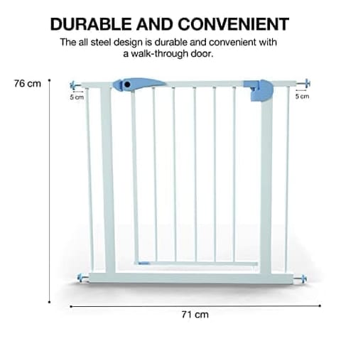 Baybee Auto Close Baby Safety Gate, Extra Tall Baby Fence Barrier Dog Gate with Easy Walk-Thru Child Gate | Baby Gate for House, Stairs, Doorways | Safety Gate for Baby Kids Dogs