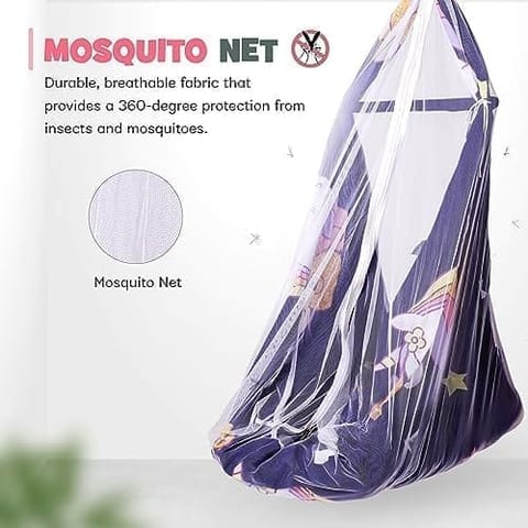 BAYBEE Cotton New Born Hanging Sleep Swing Cradle/Jhula/Jhoola/Baby Bedding with mosquito net and Spring Set for 0 to 12 Months Baby Boys and Girls