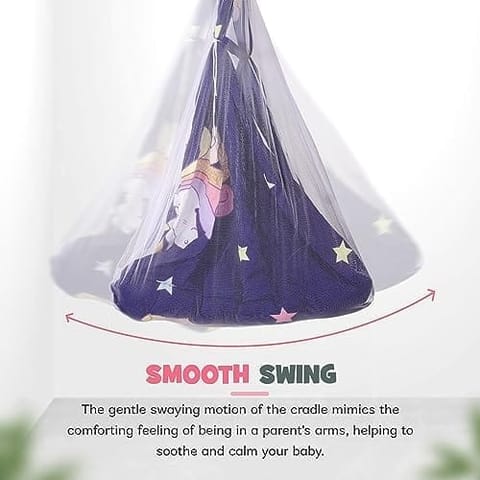 BAYBEE Cotton New Born Hanging Sleep Swing Cradle/Jhula/Jhoola/Baby Bedding with mosquito net and Spring Set for 0 to 12 Months Baby Boys and Girls