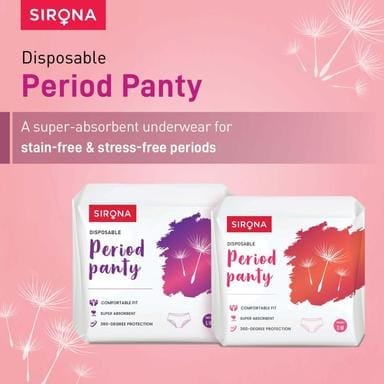 Sirona Disposable Period Panties for Women - (S-M) | Comfortable Fit, Super Absorbent, 360-Degree Protection, Leakproof, 12 Hour Protection - Pack of 5