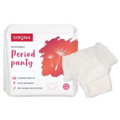 Sirona Disposable Period Panties for Women - (S-M) | Comfortable Fit, Super Absorbent, 360-Degree Protection, Leakproof, 12 Hour Protection - Pack of 5