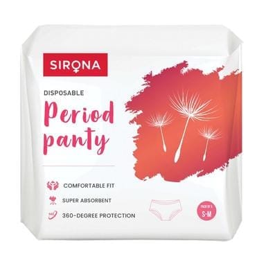 Sirona Disposable Period Panties for Women - (S-M) | Comfortable Fit, Super Absorbent, 360-Degree Protection, Leakproof, 12 Hour Protection - Pack of 5