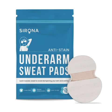 Sirona Under Arm Sweat Pads for Men and Women - 12 Pads